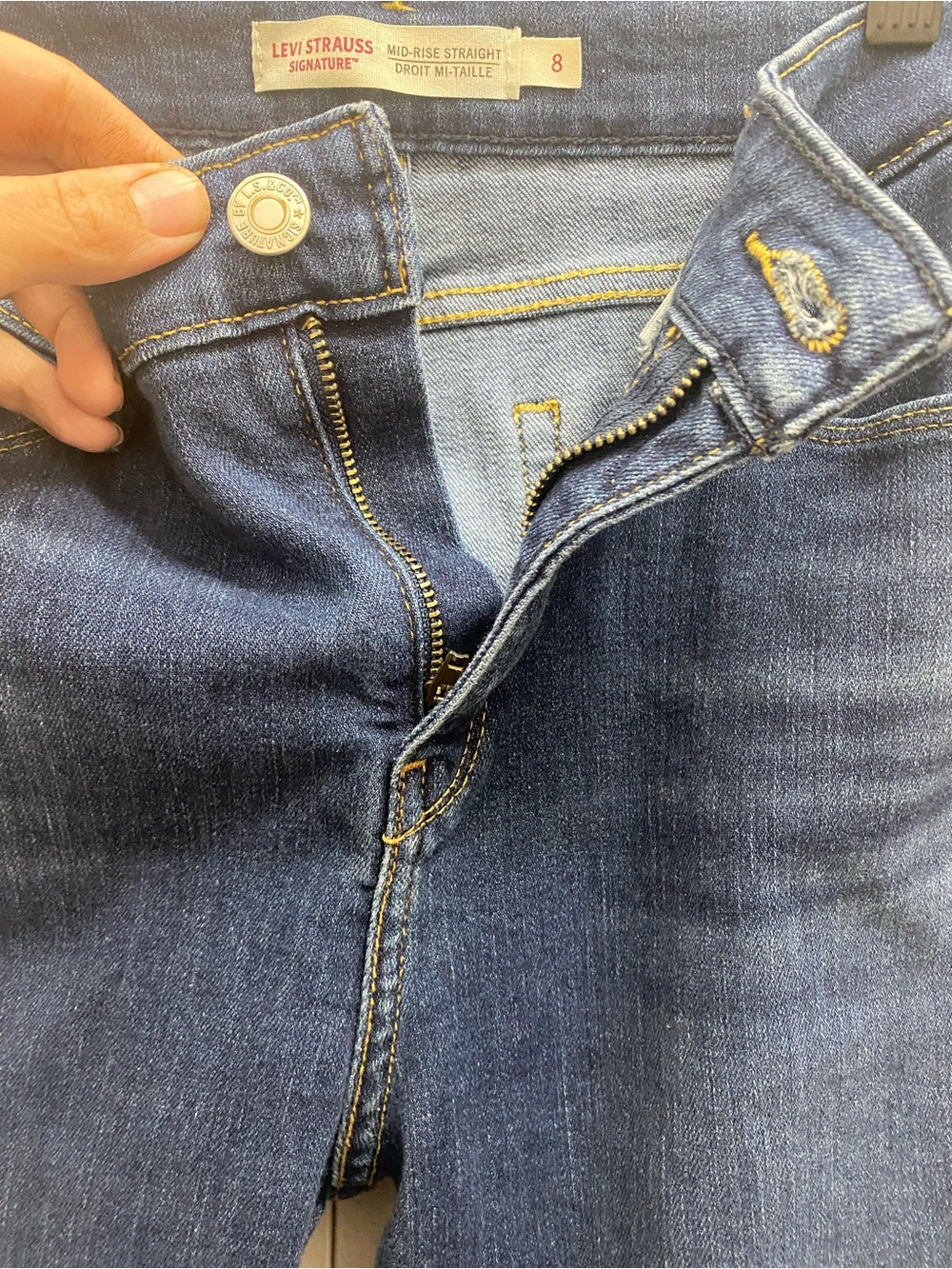 Levi Strauss Signature | Mid-Rise Straight Dark Blue Jeans - Picture 7 of 8